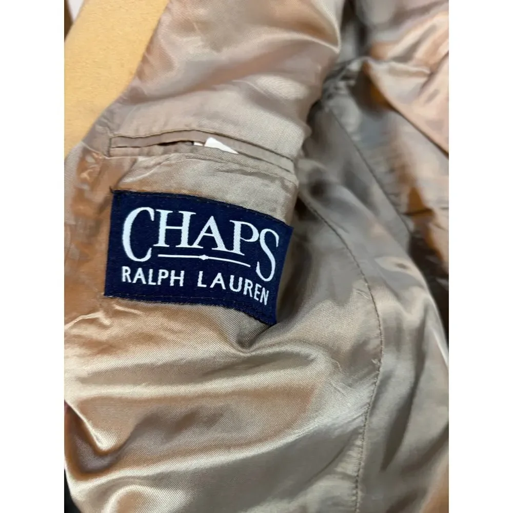 VTG Chaps Ralph Lauren Mens faux suede tan blazer.  Size 46R. Preppy, workwear